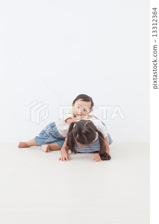 play, playful, older sister and younger brother 13312364