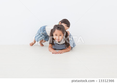 play, playful, older sister and younger brother 13312366
