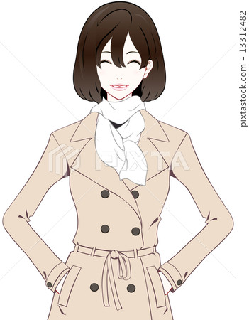 Female trench coat smile 13312482