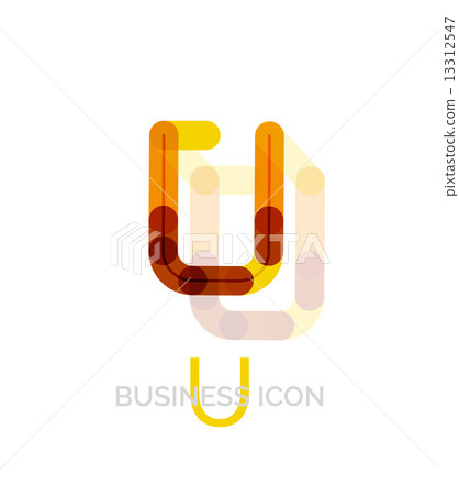 Minimal U font or letter logo design 13312547