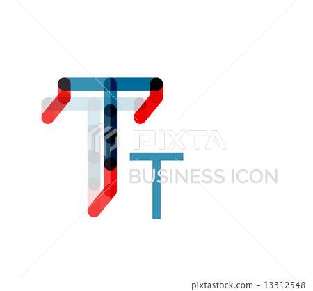 Minimal T font or letter logo design 13312548