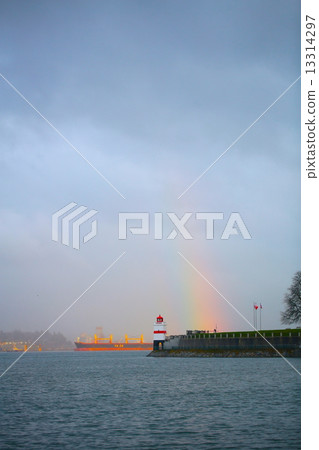 Lighthouse and Rainbow Light House & Rainbow 13314297