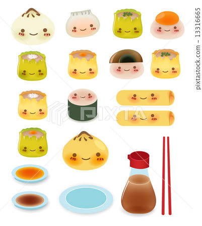 Cute DimSum Collection Vector File EPS10 13316665