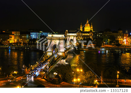 The Szechenyi Chain Bridge in Budapest The Szechenyi Chain Bridge in Budapest 13317128