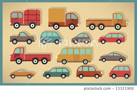 Simple cars collection - Stock Illustration [13321908] - PIXTA