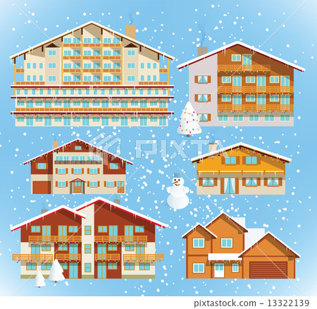 Alpine hotels & buildings (christmas) 13322139