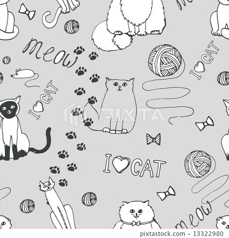 seamless pattern with cats seamless pattern with cats 13322980