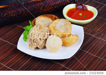 Yong Tau Fu. delicious Asian cuisine of fish paste stuffed Yong Tau Fu. delicious Asian cuisine of fish paste stuffed 13323038