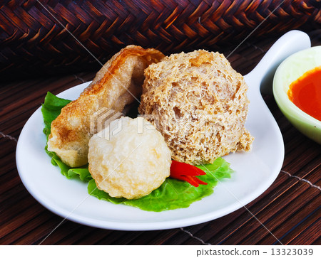Yong Tau Fu. delicious Asian cuisine of fish paste stuffed Yong Tau Fu. delicious Asian cuisine of fish paste stuffed 13323039