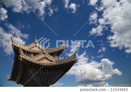Ancient Pagoda-- Buddhist pagoda located in southern Xian (Sian, Xi'an), Shaanxi province, China 13324883