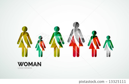 Color abstract logo woman icon 13325111