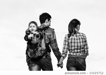 Baby boy in backpack Baby boy in backpack 13325712