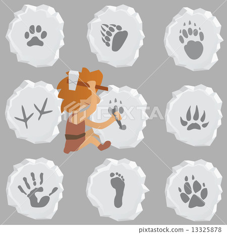 Prehistoric Stone Mason makes Animal and Human Signs Prehistoric Stone Mason makes Animal and Human Signs 13325878