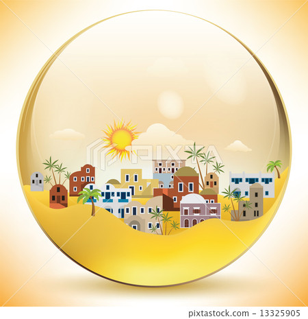 Oriental city in a glass sphere 13325905