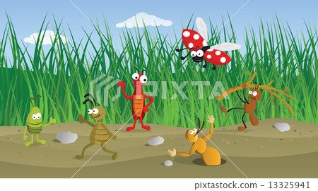 Funny Bugs in the Grass 13325941
