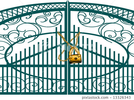 gate and padlock gate and padlock 13326343