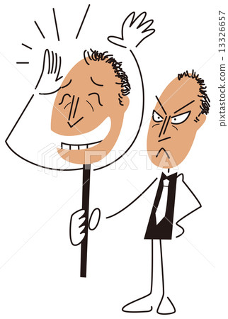 一個緊張的商人背後的臉 13326657