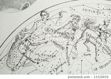 Antique astronomical map Aquarius and Capricorn Antique astronomical map Aquarius and Capricorn 13328039