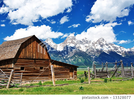 Great ranch and Grand Teton Mountain 13328077