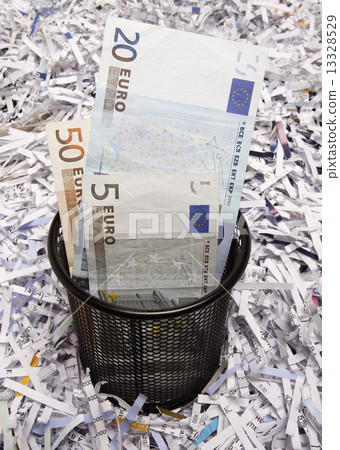 Office wastebasket and paper as background Office wastebasket and paper as background 13328529