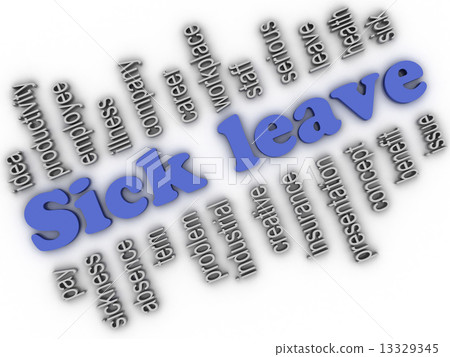 3d imagen Sick leave  concept word cloud background 13329345