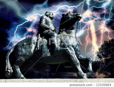 medieval warrior riding a horse medieval warrior riding a horse 13330864