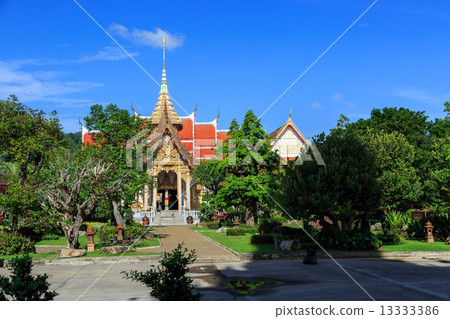 Wat Chalong temple at sunny day Phuket Thailand Wat Chalong temple at sunny day Phuket Thailand 13333386
