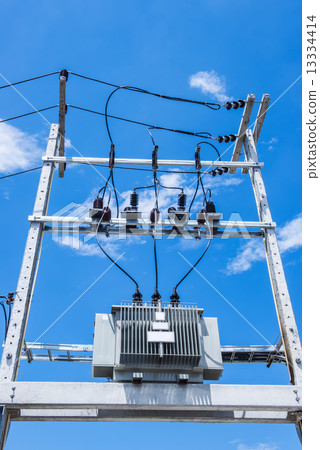 electrical post by the road with power line cables electrical post by the road with power line cables 13334414