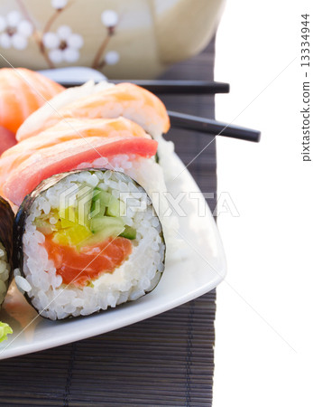 dinner with sushi dish dinner with sushi dish 13334944