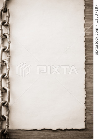 chain and old vintage paper chain and old vintage paper 13337197