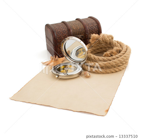 aged paper and sea concept on white aged paper and sea concept on white 13337510