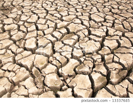 Dry cracked ground 13337685