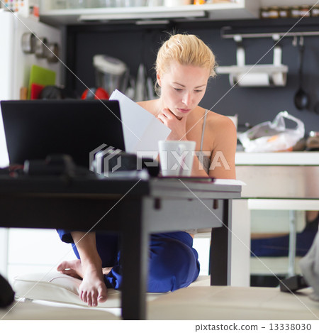 Female freelancer working from home. 13338030