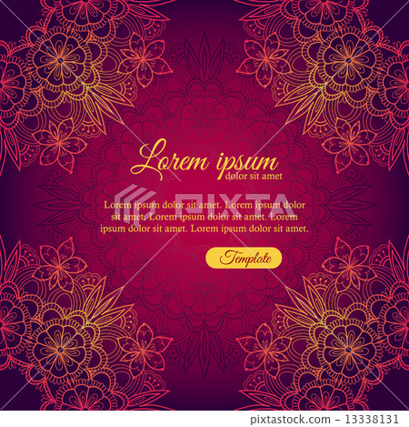 Purple invitation with lace floral ornament Purple invitation with lace floral ornament 13338131