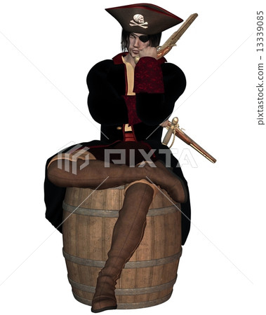 Pirate Captain sitting on a Barrel 13339085