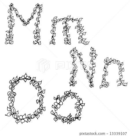 Alphabet in style of a sketch (the letters M, N, O) Alphabet in style of a sketch (the letters M, N, O) 13339107