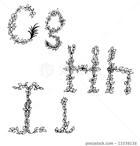 Alphabet in style of a sketch (the letters G, H, I) Alphabet in style of a sketch (the letters G, H, I) 13339138