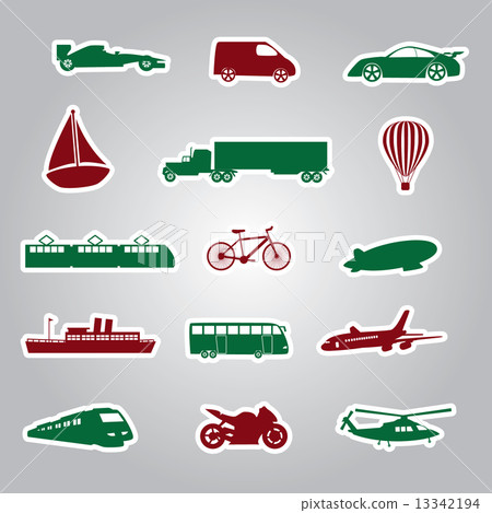 means of transport icon stickers eps10 means of transport icon stickers eps10 13342194