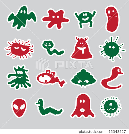 monsters icon stickers collection eps10 monsters icon stickers collection eps10 13342227