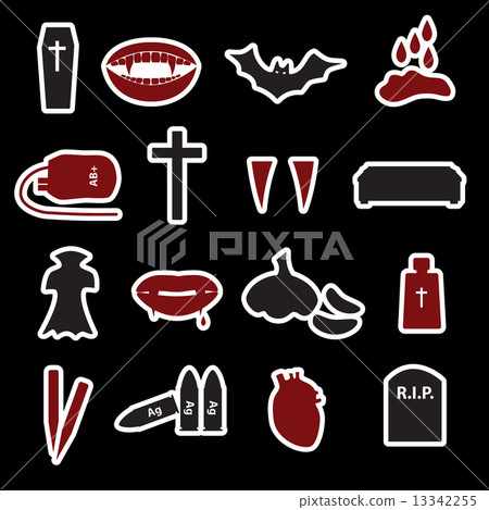 vampire stickers icon set eps10 vampire stickers icon set eps10 13342255