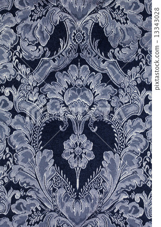 brown vintage fabric with damask pattern as background 13343028