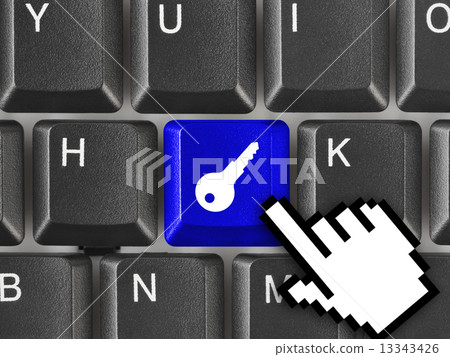Computer keyboard with security key Computer keyboard with security key 13343426