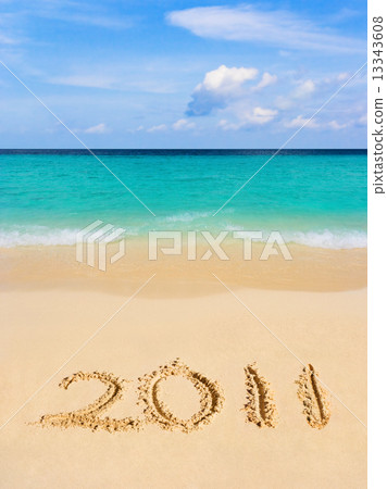 Numbers 2011 on beach 13343608