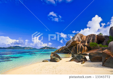 Beach Source d'Argent at Seychelles 13343772