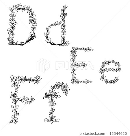 Alphabet in style of a sketch (the letters D, E, F) Alphabet in style of a sketch (the letters D, E, F) 13344620
