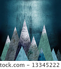 Mountains - a place of adventure. Seamless horizontal background. Grungy texture. 13345222