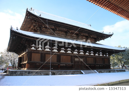 雪（（Kawokuji寺）禮堂的Toji 13347313