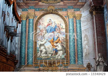 Fresco in the Basilica of Santa Maria degli Angeli e dei Martiri. Rome, Italy 13348429