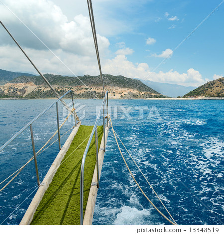 ship's gangway on the background sea 13348519