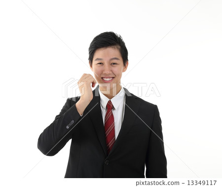 Man folded arm hand smile  13349117